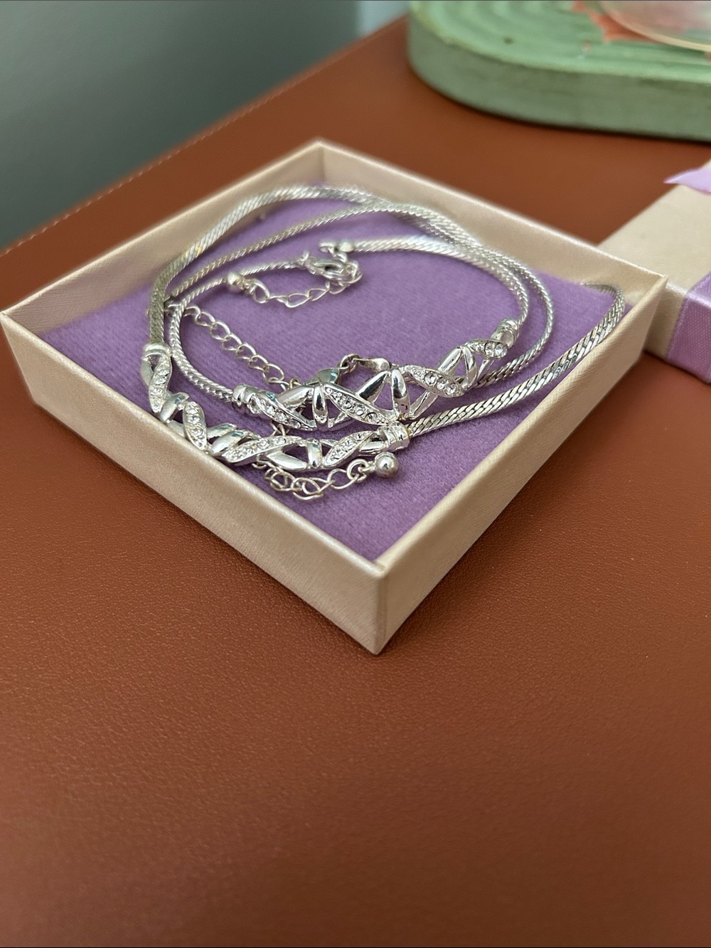 Silver Twisted Vine Necklace and Bracelet Set - Women Jewelry